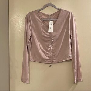 CALVIN KLEIN PERFORMANCE Cropped Top Sweater in Pink Coral